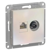 Механизм розетки компьютерной 2-м AtlasDesign RJ45 кат.5E+TV жемчуг SchE ATN000489