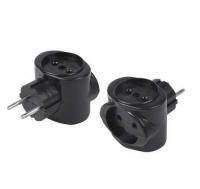 Тройник электрический биметалл 220В 6А черн. REXANT 11-1064-1