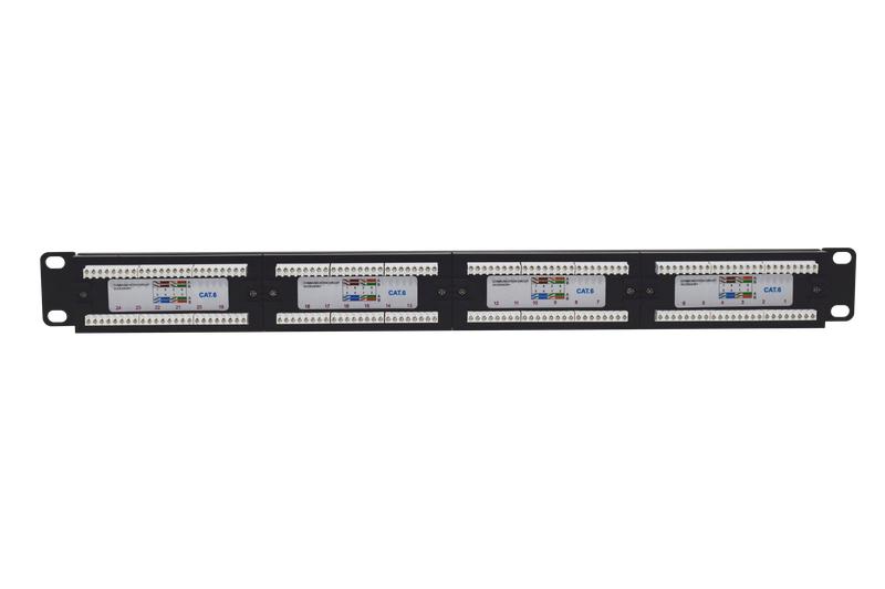 Патч-панель 19 1U кат.6 неэкранир. 24 порта RJ45 Dual IDC TOKOV ELECTRIC TKE-PP-6-1U-24P-UTP