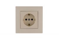 Розетка 1-м Karea RIZZ с заземл. крем Makel 88010028