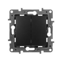 Механизм выключателя 2-кл. СП Etika 10А IP20 250В 10AX авт. зажимы антрацит Leg 672602