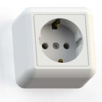 Розетка 1-м ОП Оптима РА16-376 16А (в компл. с монтажной пластиной) с заземл. бел. Кунцево 8007