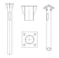 Деталь фундамента закладная для несиловых опор ЗДФ-0.108-1.5(К200-150-4х20)-02 Пересвет В00000639