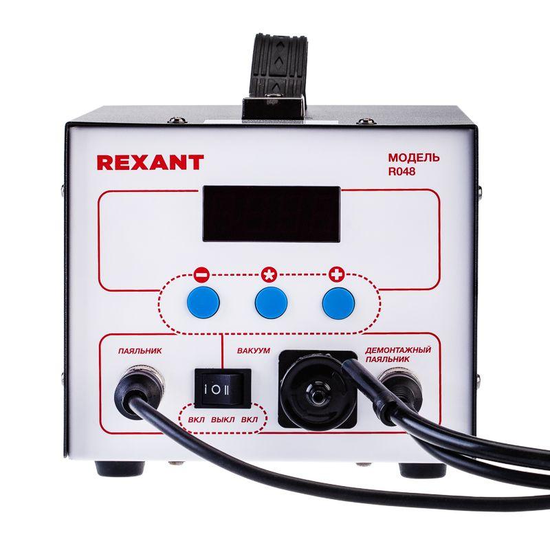 Станция паяльная (паяльник + демонт. паяльник) модель R048 цифровая 200-480град.C LED дисплей Rexant 12-0735