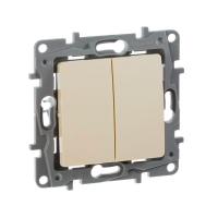 Механизм выключателя 2-кл. СП Etika 10А IP20 250В 10AX безвинт. зажимы сл. кость Leg 672302